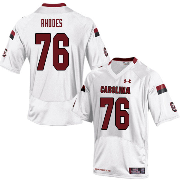 Men #76 Jordan Rhodes South Carolina Gamecocks College Football Jerseys Sale-White